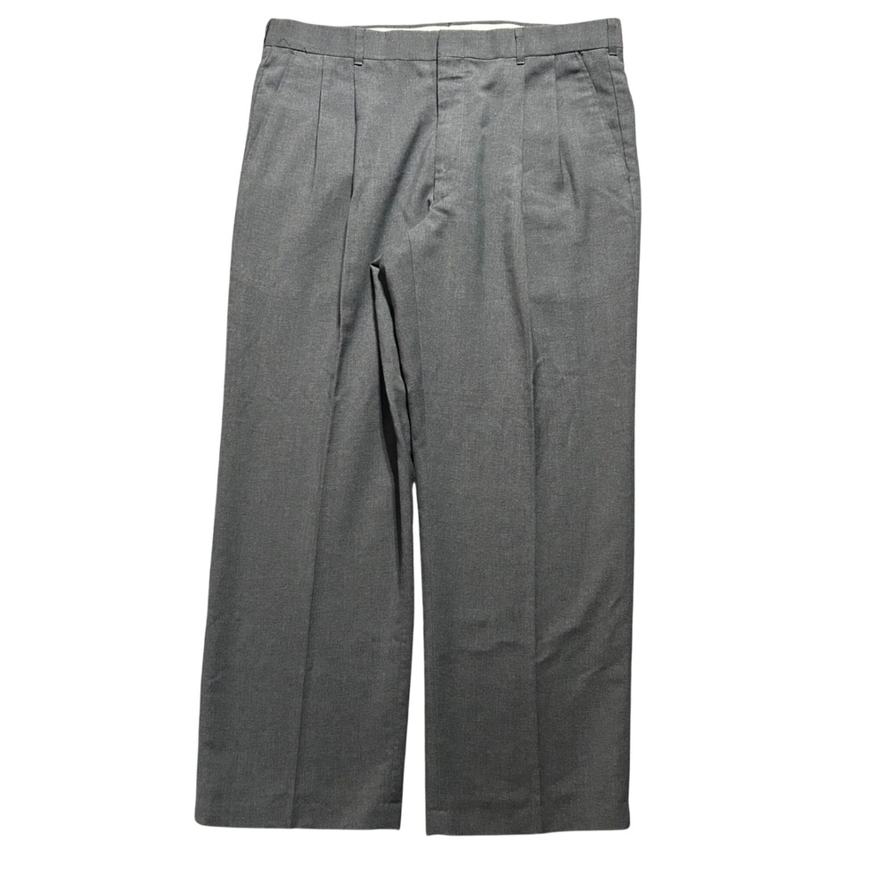 VTG Towncraft Pleated Pants Mens 38 (Fits 37x29) Wool Blend USA Made Wide Leg
